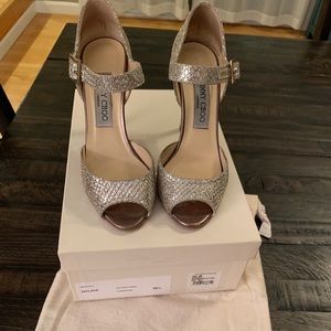 JIMMY CHOO Women PUMP SANDALS- champagne 5.5